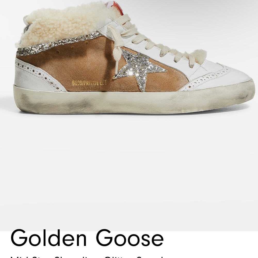 Golden goose glitter shearling mid star like new 36